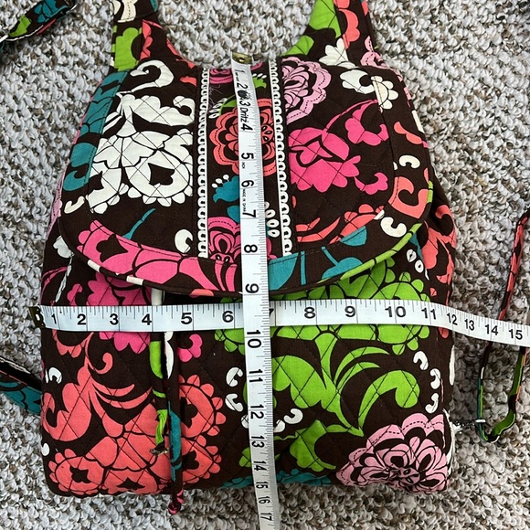 VERA BRADLEY Backpack Tote Convertible Lola Paisley Floral Removable Straps - Picture 11 of 17